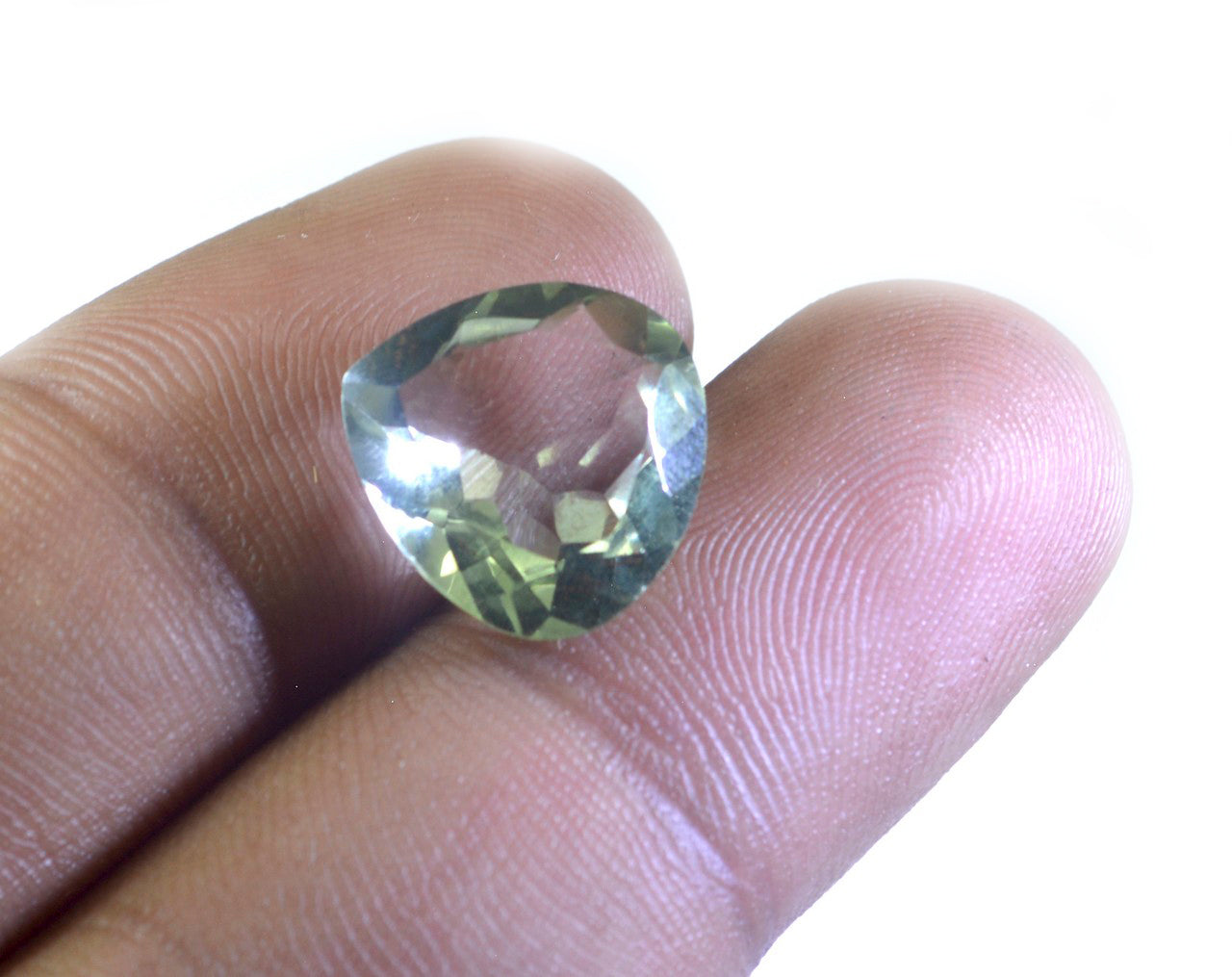 Green Amethyst 1PC Large 10x10 MM Heart Faceted Green Shine Semi Precious Loose Gemstones