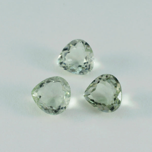 Green Amethyst 1PC Large 11x11 MM Heart Faceted Green Fine Semi Precious Gems