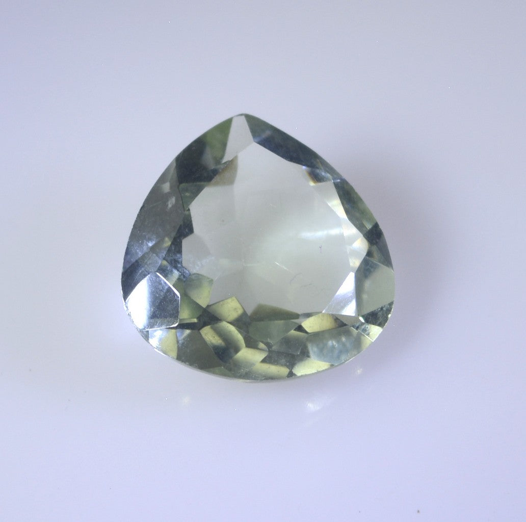 Green Amethyst 1PC Chunky 13x13 MM Heart Faceted Green Natural Semi Precious Loose Gemstone