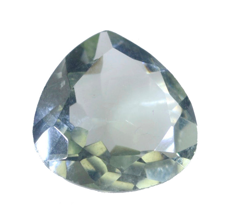 Green Amethyst 1PC Chunky 16x16 MM Heart Faceted Green Pure Semi Precious Loose Gems