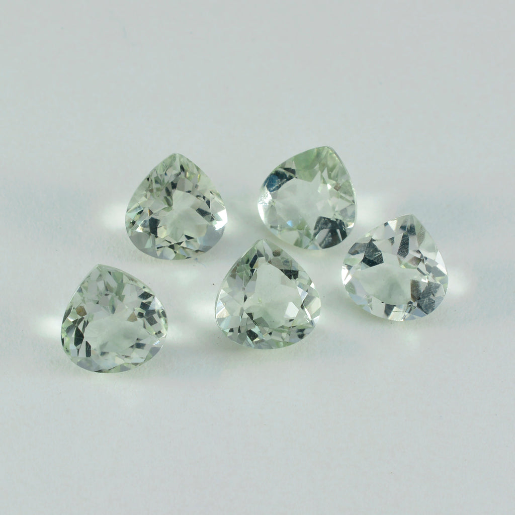 Green Amethyst 1PC Small 7x7 MM Heart Faceted Green Splendid Semi Precious Gems