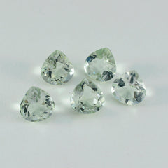 Green Amethyst 1PC Tiny 6x6 MM Heart Faceted Green Polished Semi Precious Loose Gemstones