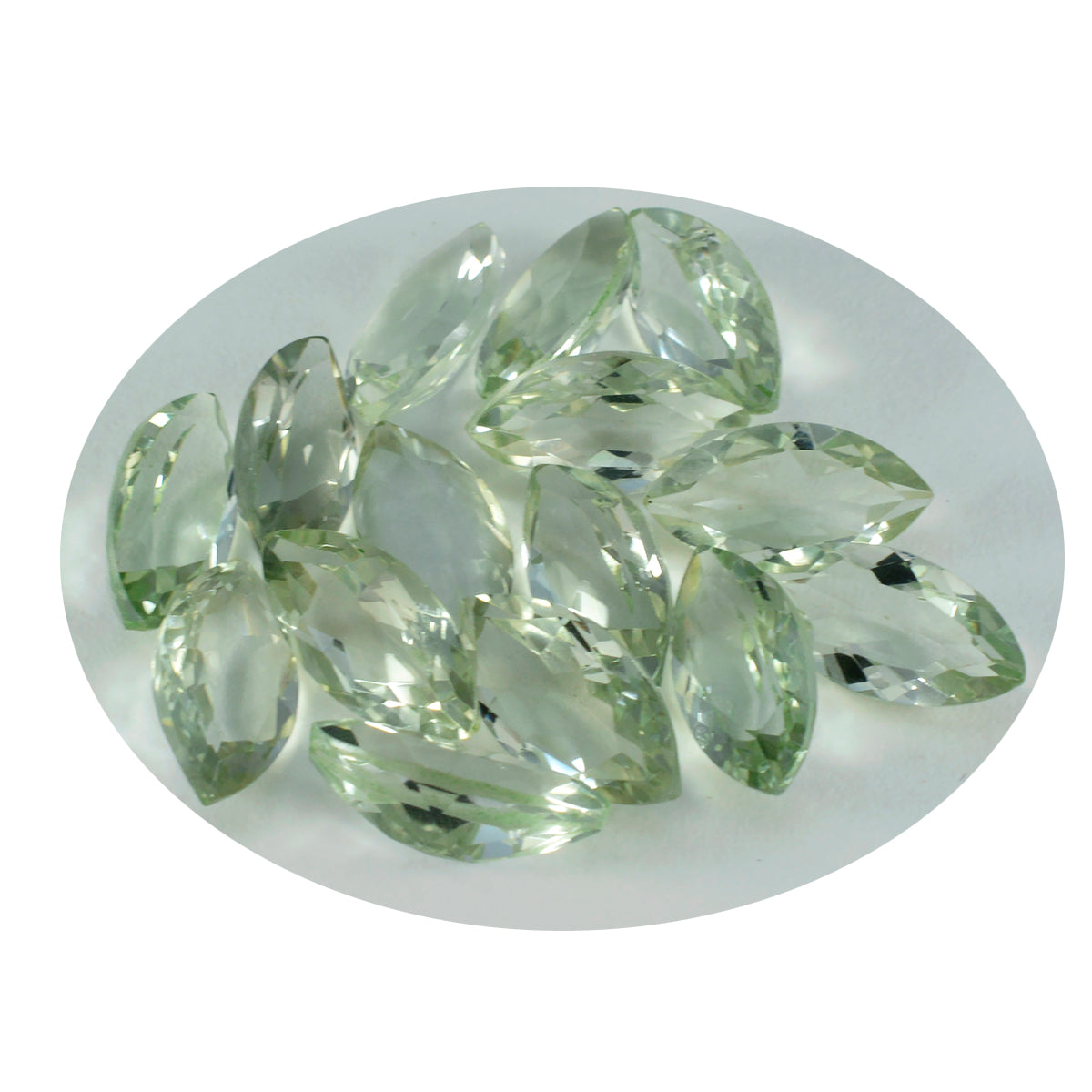 Green Amethyst 1PC Small 6x12 MM Marquise Faceted Green Pure Semi Precious Loose Gems Image secondaire du produit