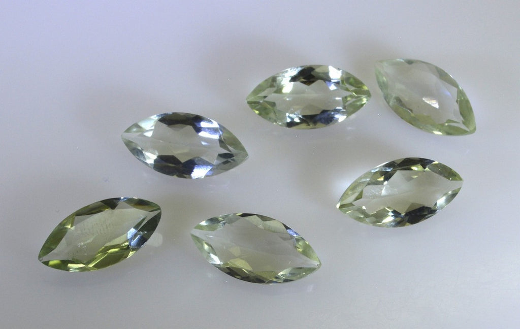 Green Amethyst 1PC Chunky 10x20 MM Marquise Faceted Green Sparkling Semi Precious Gems