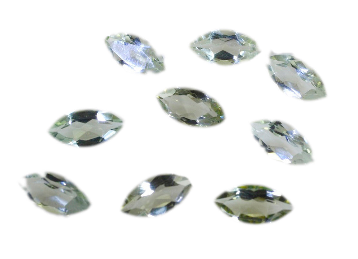 Green Amethyst 10PC Tiny 2x4 MM Marquise Faceted Green Fine Semi Precious Gems