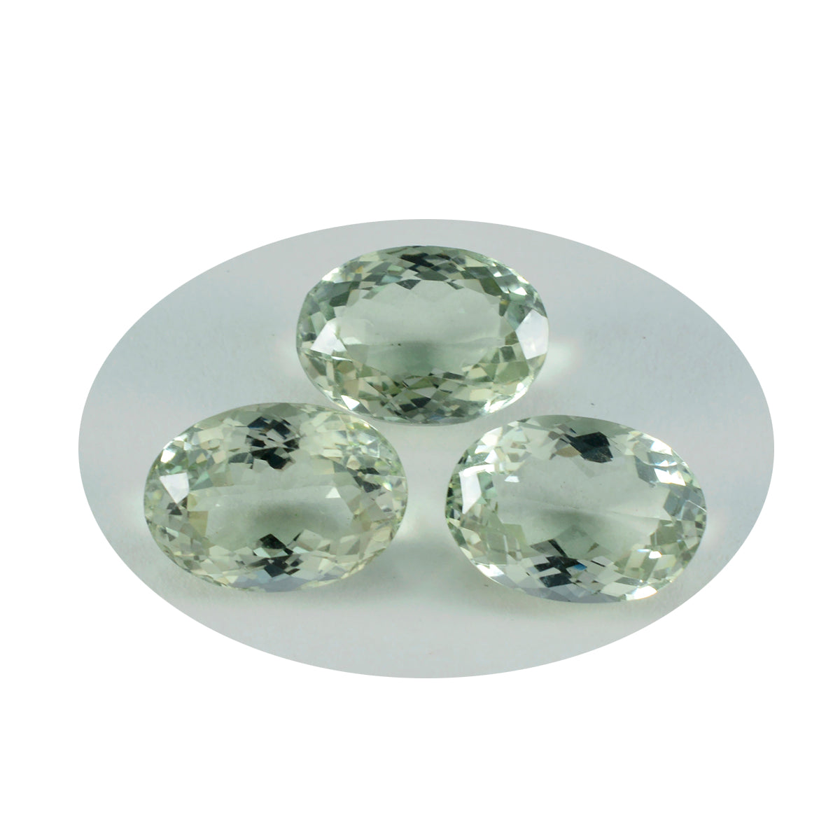 Green Amethyst 1PC Large 10x12 MM Oval Faceted Green Natural Semi Precious Gems Главное изображение товара
