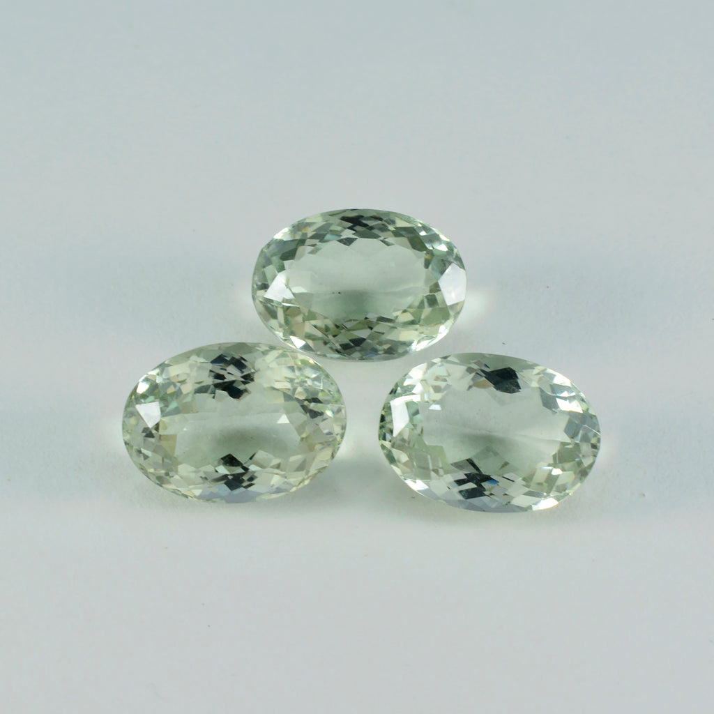 Green Amethyst 1PC Medium 7x10 MM Oval Faceted Green Lustrous Semi Precious Gems