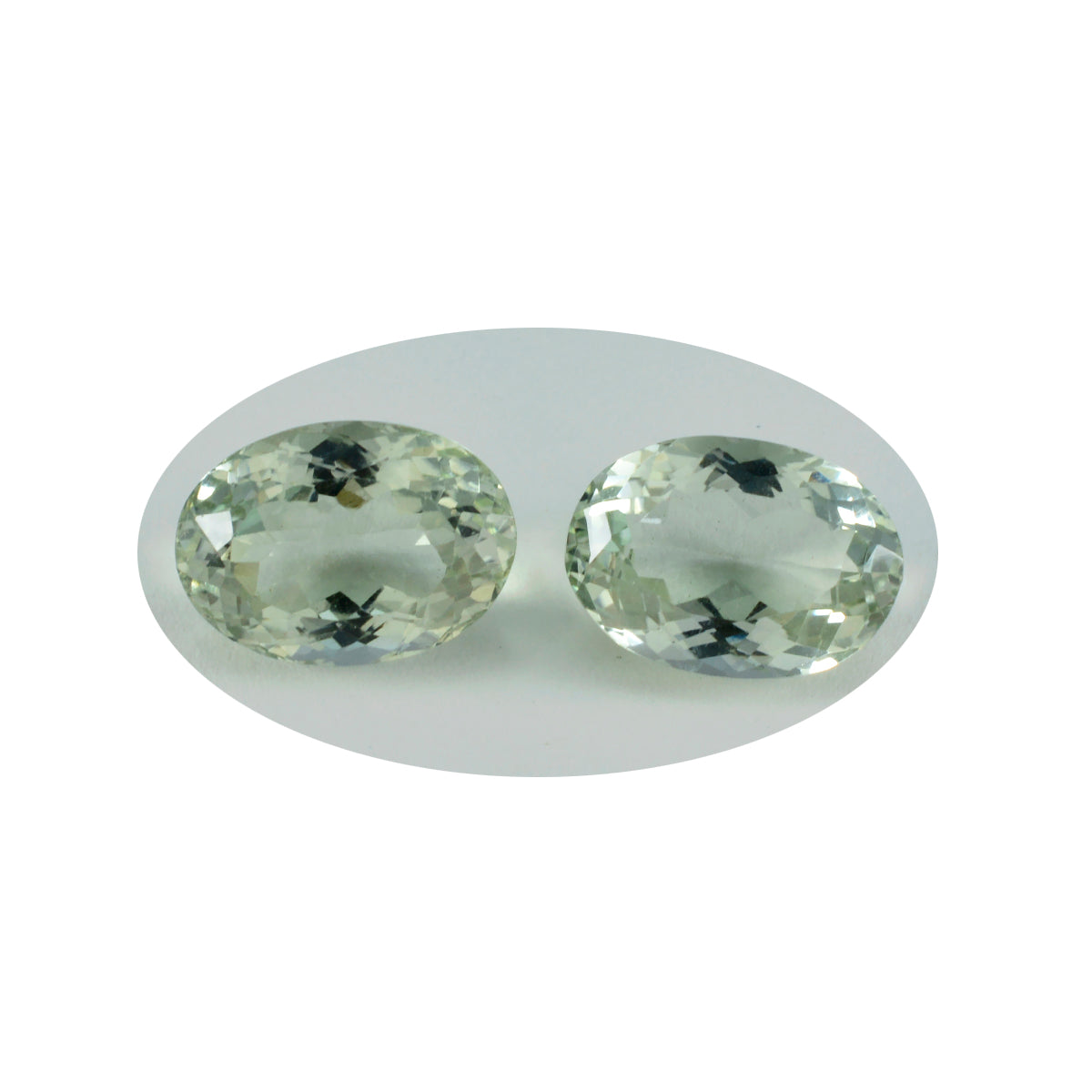 Green Amethyst 1PC Large 10x14 MM Oval Faceted Green Genuine Semi Precious Loose Gems