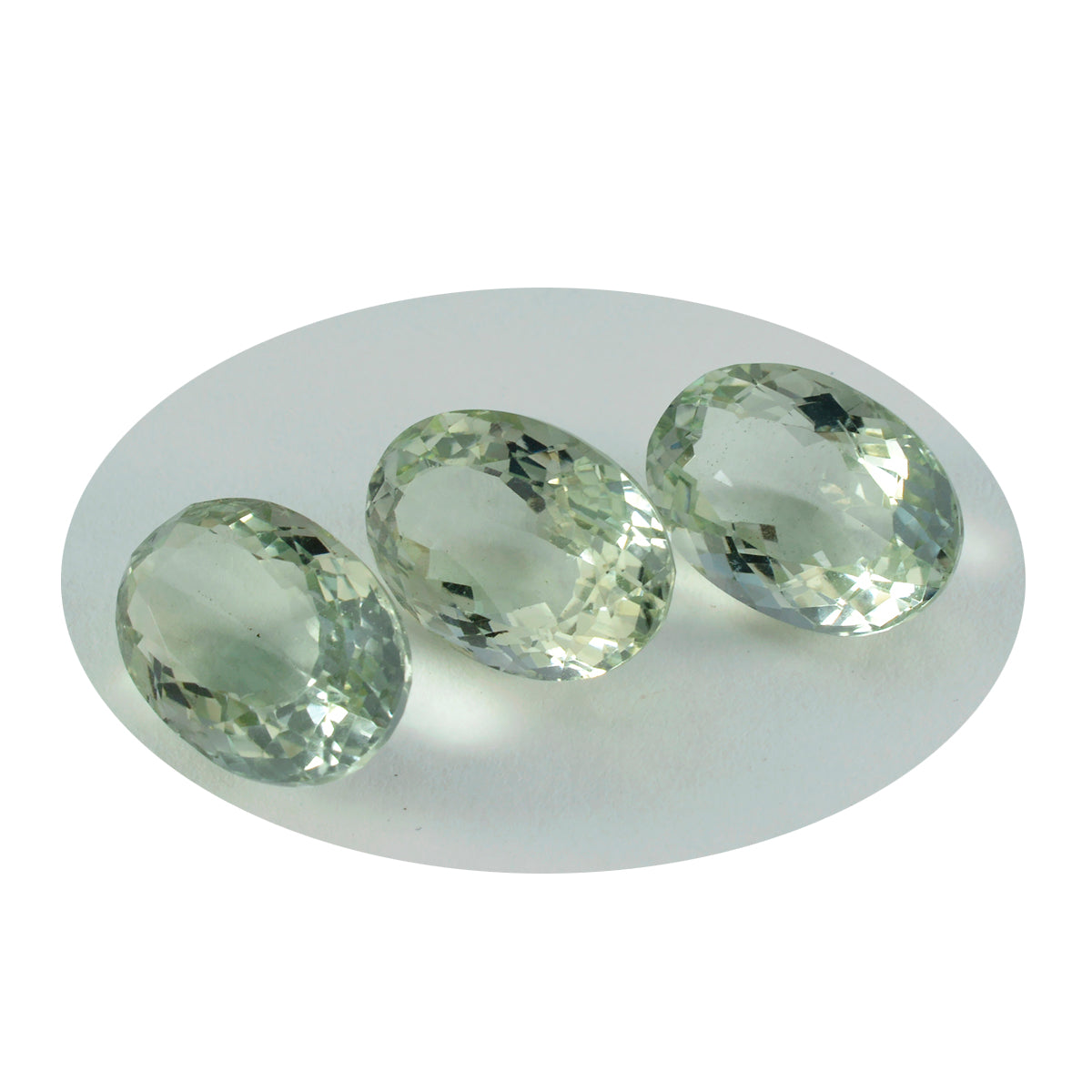 Green Amethyst 1PC Chunky 13x18 MM Oval Faceted Green Pure Semi Precious Loose Gemstones