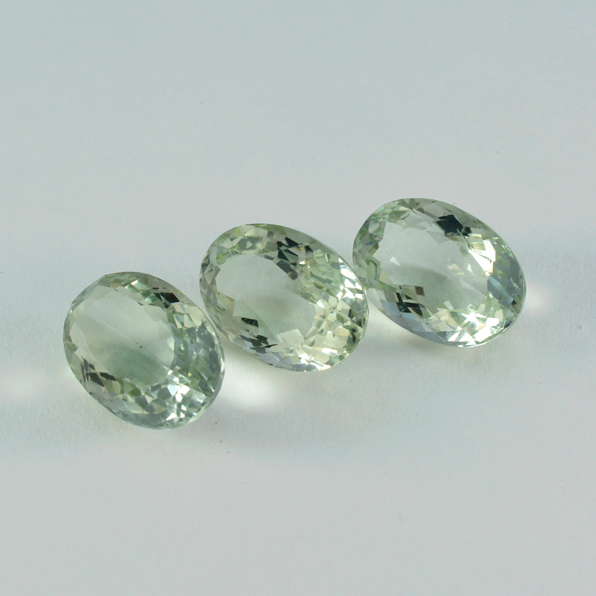 Green Amethyst 1PC Chunky 13x18 MM Oval Faceted Green Pure Semi Precious Loose Gemstones