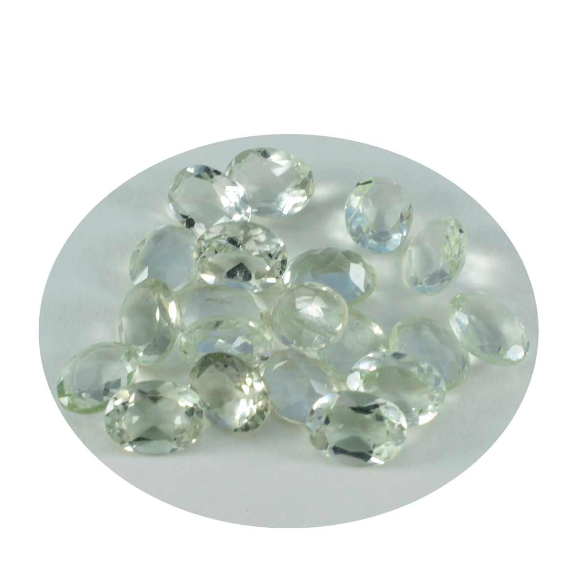 Green Amethyst 1PC Tiny 4x6 MM Oval Faceted Green Brilliant Semi Precious Loose Gemstones