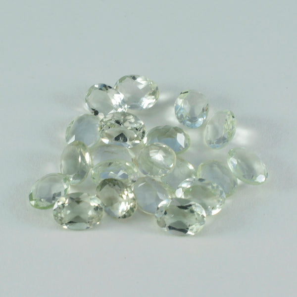 Green Amethyst 1PC Small 6x8 MM Oval Faceted Green Polished Semi Precious Loose Gems