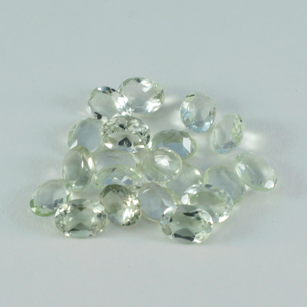 Green Amethyst 1PC Small 7x9 MM Oval Faceted Green Luster Semi Precious Loose Gemstones