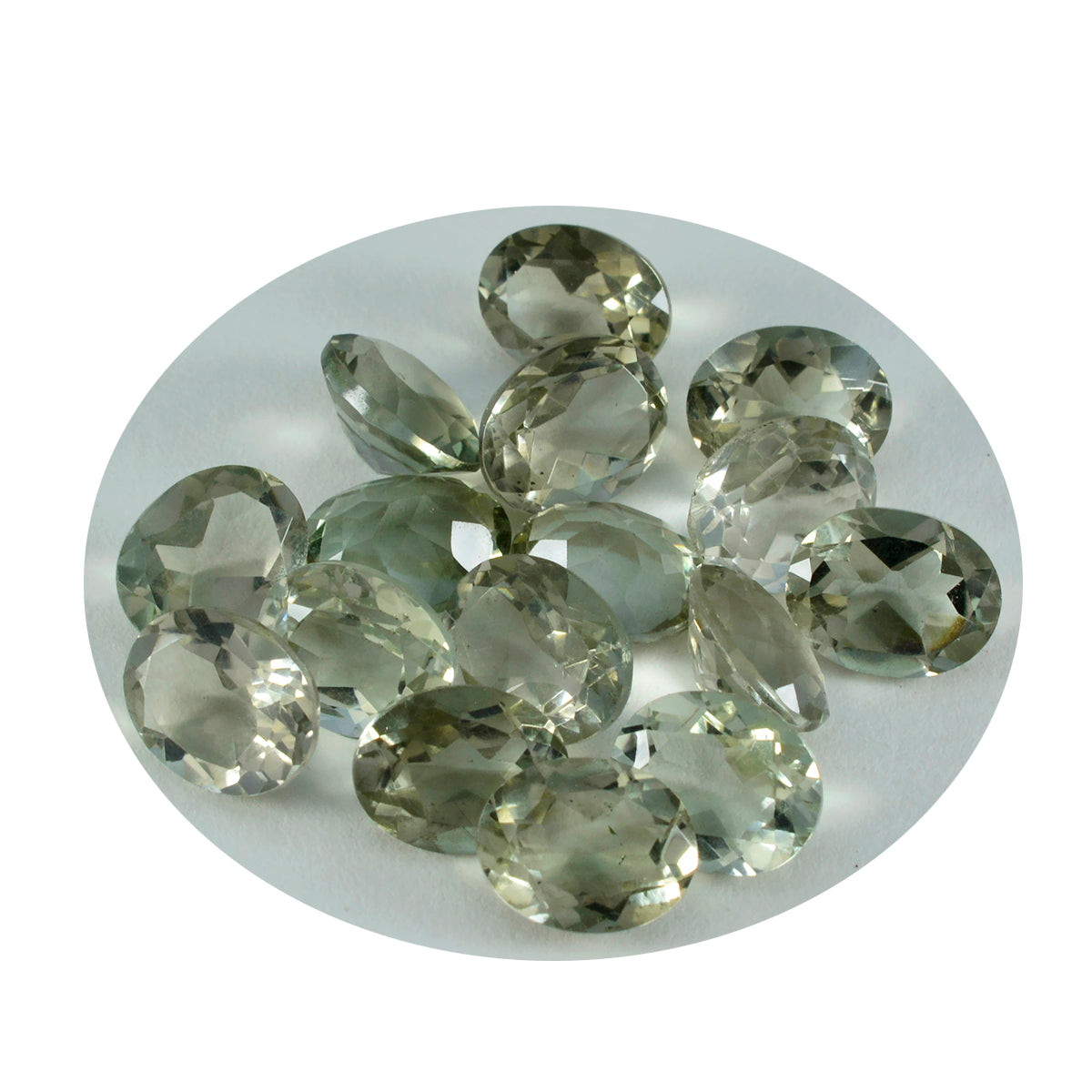 Green Amethyst 1PC Small 6x9 MM Oval Faceted Green Splendid Semi Precious Loose Gemstone