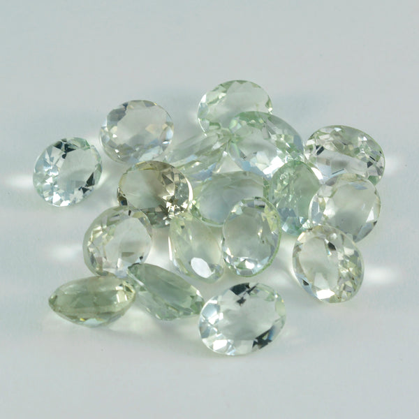 Green Amethyst 1PC Small 7x9 MM Oval Faceted Green Luster Semi Precious Loose Gemstones