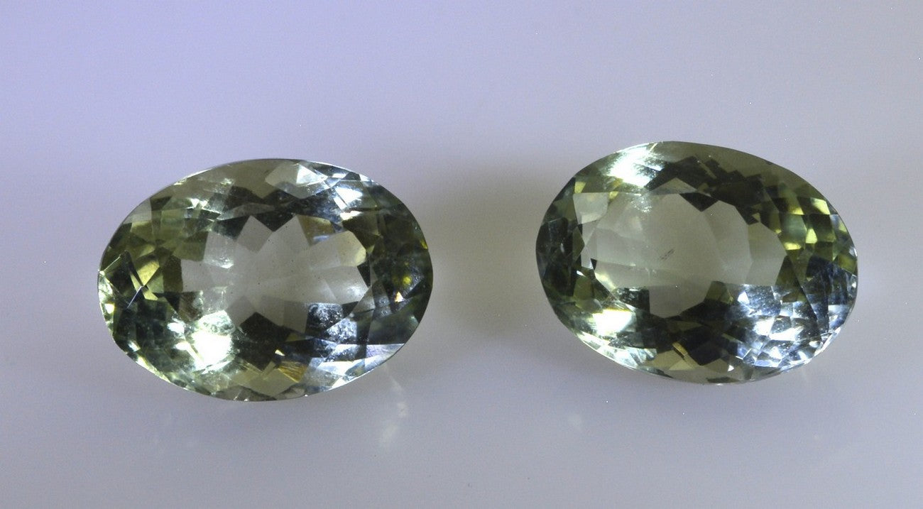 Green Amethyst 1PC Large 10x12 MM Oval Faceted Green Natural Semi Precious Gems