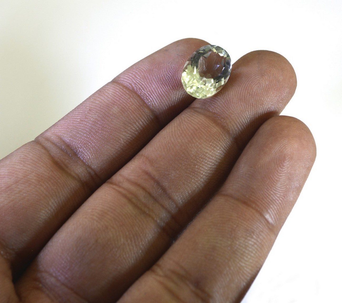 Green Amethyst 1PC Large 10x12 MM Oval Faceted Green Natural Semi Precious Gems