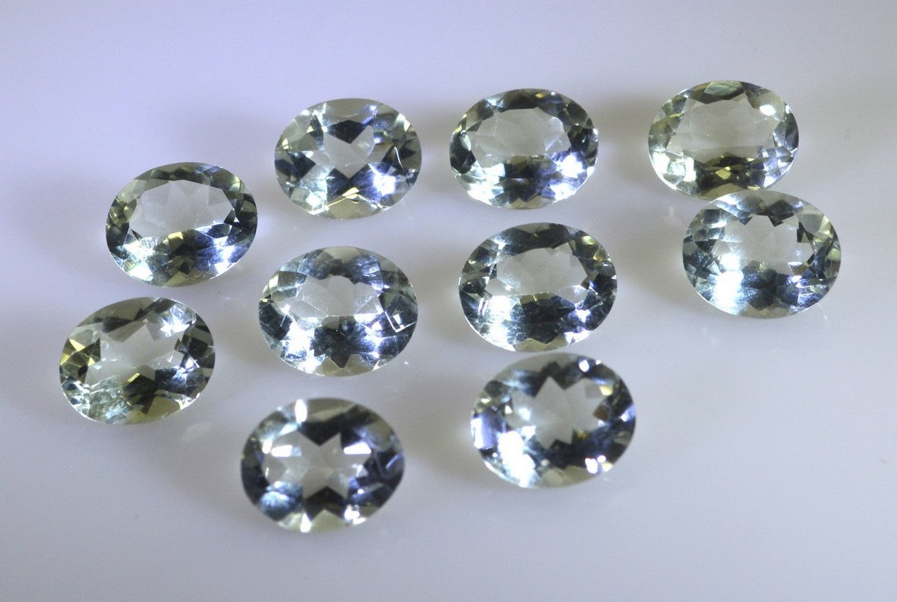 Green Amethyst 1PC Chunky 13x18 MM Oval Faceted Green Pure Semi Precious Loose Gemstones