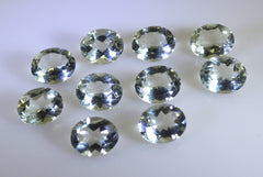 Green Amethyst 1PC Chunky 13x18 MM Oval Faceted Green Pure Semi Precious Loose Gemstones