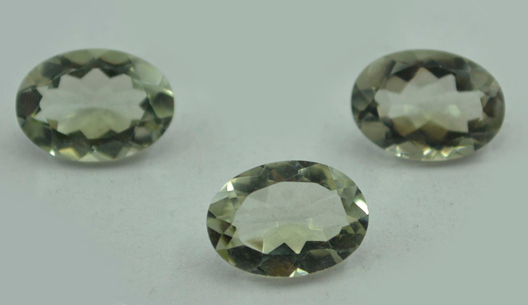 Green Amethyst 1PC Chunky 15x20 MM Oval Faceted Green Fiery Semi Precious Gems