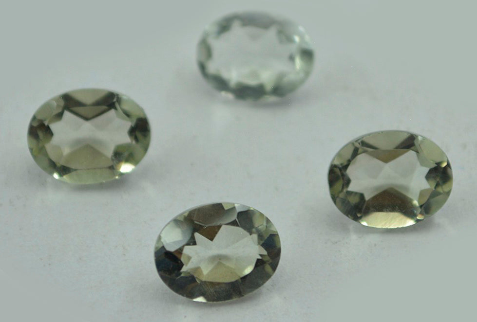 Green Amethyst 1PC Tiny 3x5 MM Oval Faceted Green Fiery Semi Precious Loose Gemstone