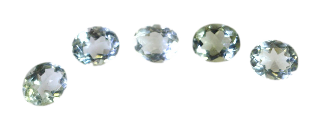 Green Amethyst 1PC Tiny 4x6 MM Oval Faceted Green Brilliant Semi Precious Loose Gemstones