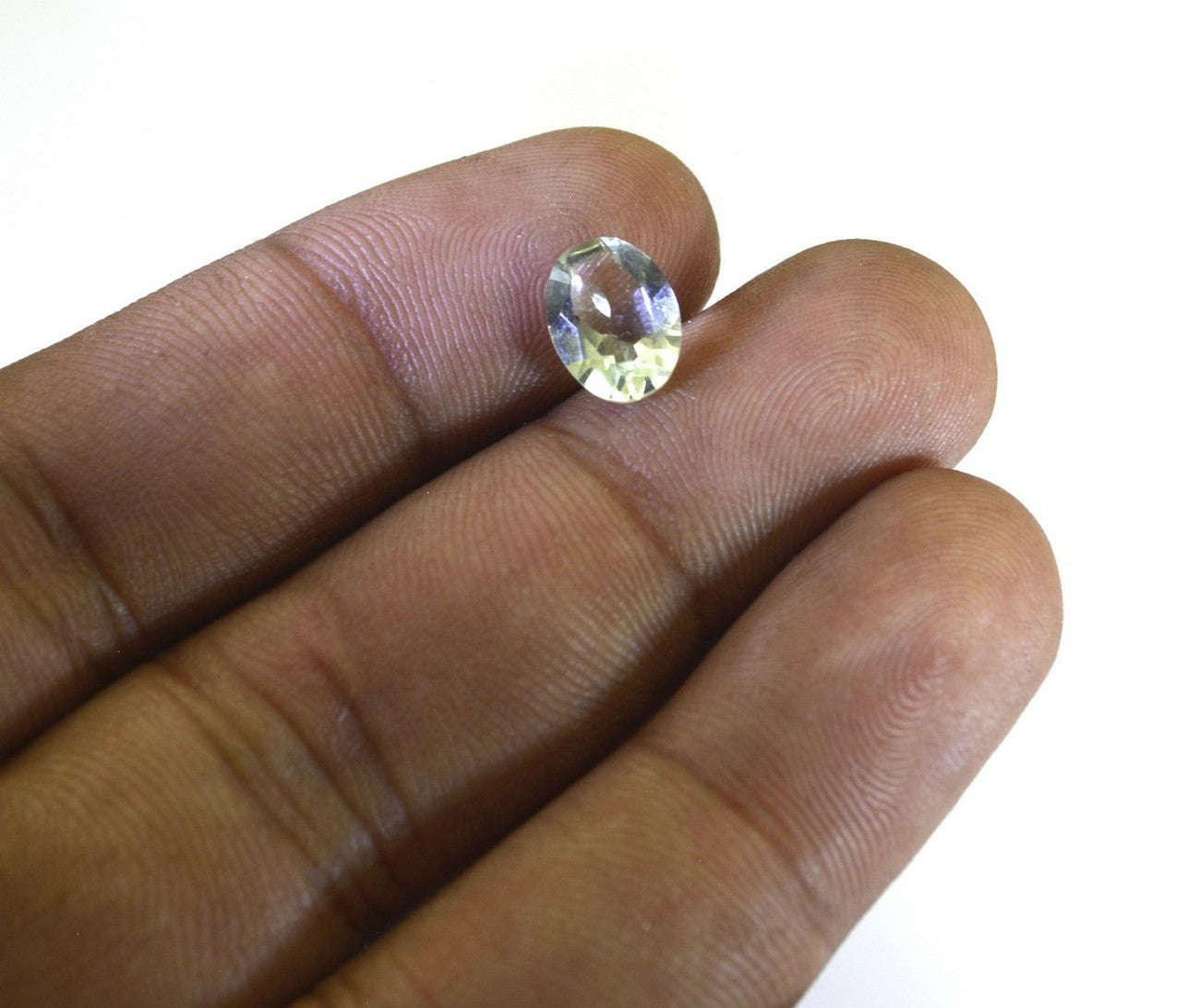 Green Amethyst 1PC Small 6x9 MM Oval Faceted Green Splendid Semi Precious Loose Gemstone