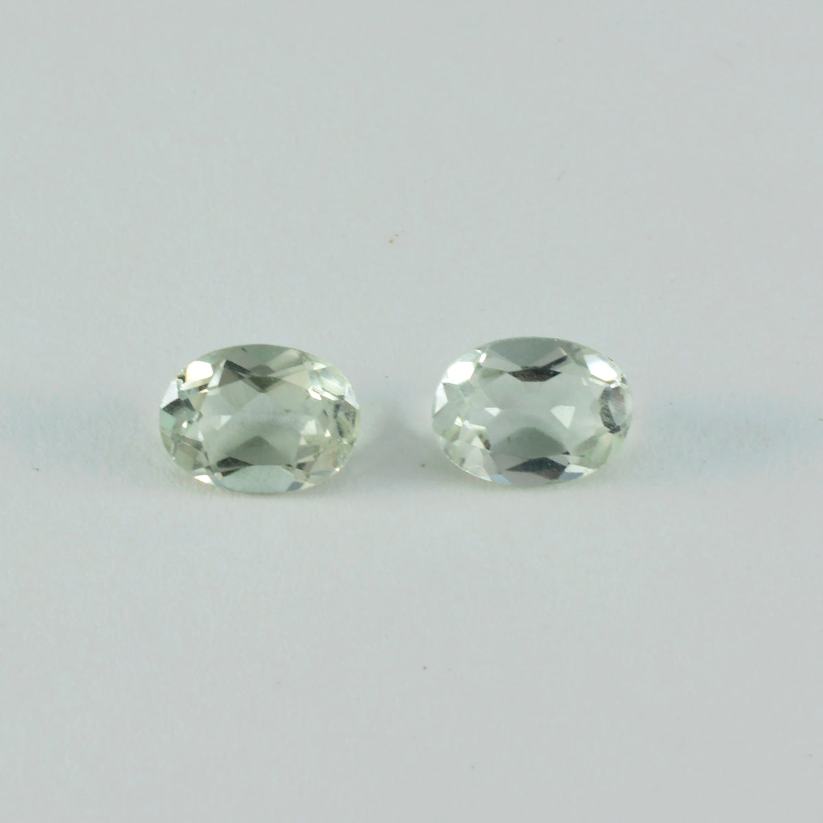 Green Amethyst 1PC Medium 7x10 MM Oval Faceted Green Lustrous Semi Precious Gems