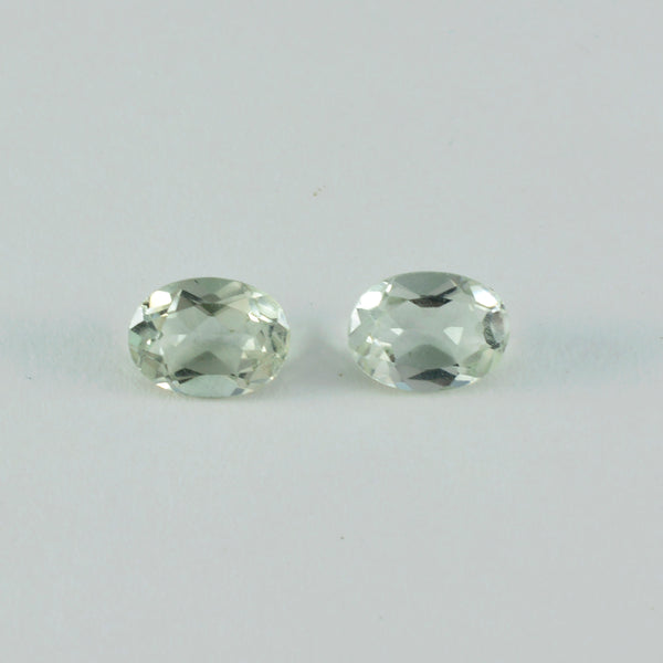 Green Amethyst 1PC Medium 7x10 MM Oval Faceted Green Lustrous Semi Precious Gems