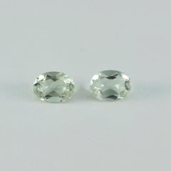 Green Amethyst 1PC Medium 7x10 MM Oval Faceted Green Lustrous Semi Precious Gems