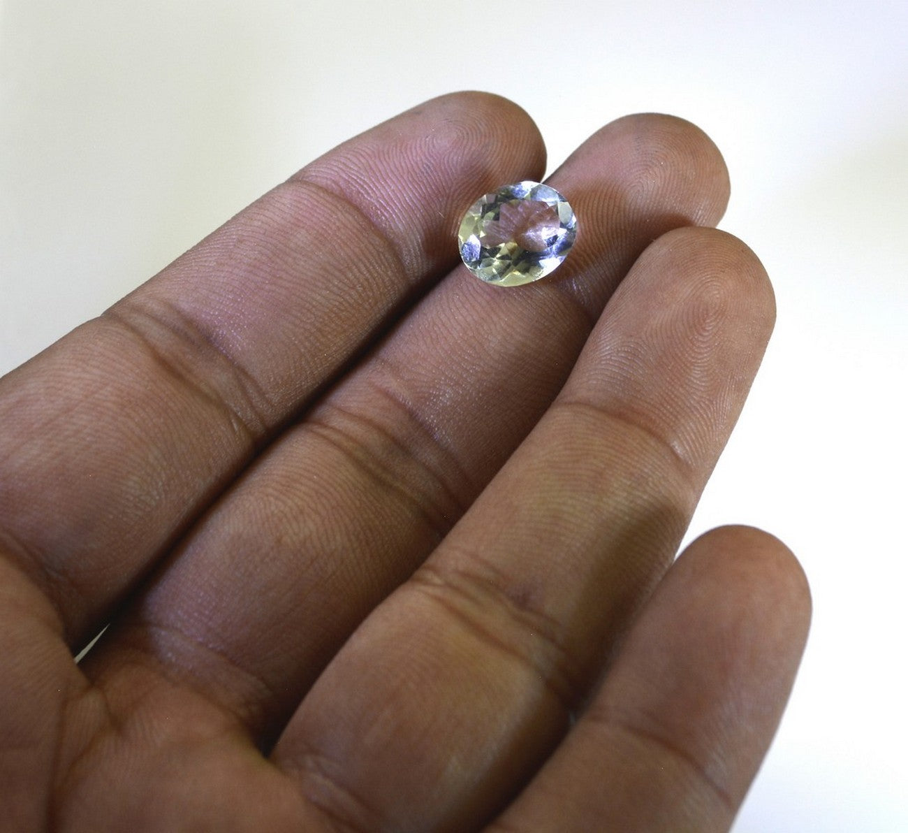 Green Amethyst 1PC Small 7x9 MM Oval Faceted Green Luster Semi Precious Loose Gemstones