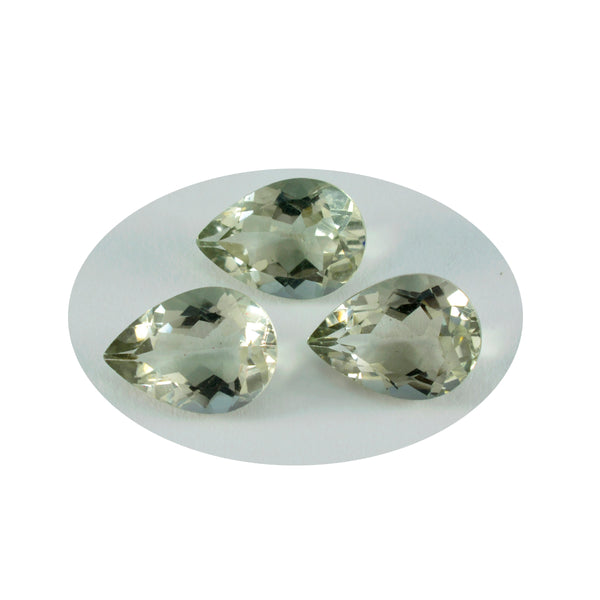 Green Amethyst 1PC Large 10x14 MM Pear Faceted Green Shine Semi Precious Loose Gemstones