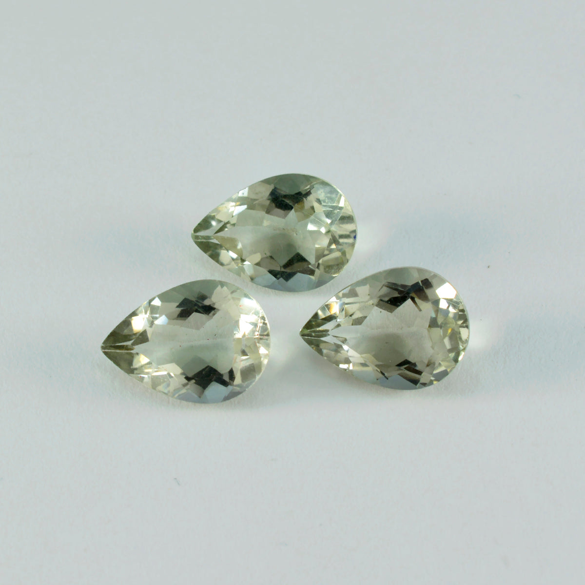 Green Amethyst 1PC Large 10x14 MM Pear Faceted Green Shine Semi Precious Loose Gemstones