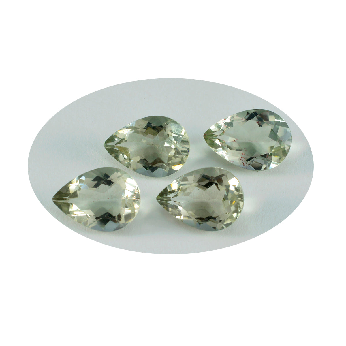Green Amethyst 1PC Chunky 12x16 MM Pear Faceted Green Fine Semi Precious Gems