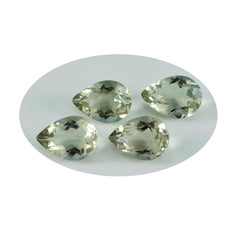 Green Amethyst 1PC Chunky 12x16 MM Pear Faceted Green Fine Semi Precious Gems