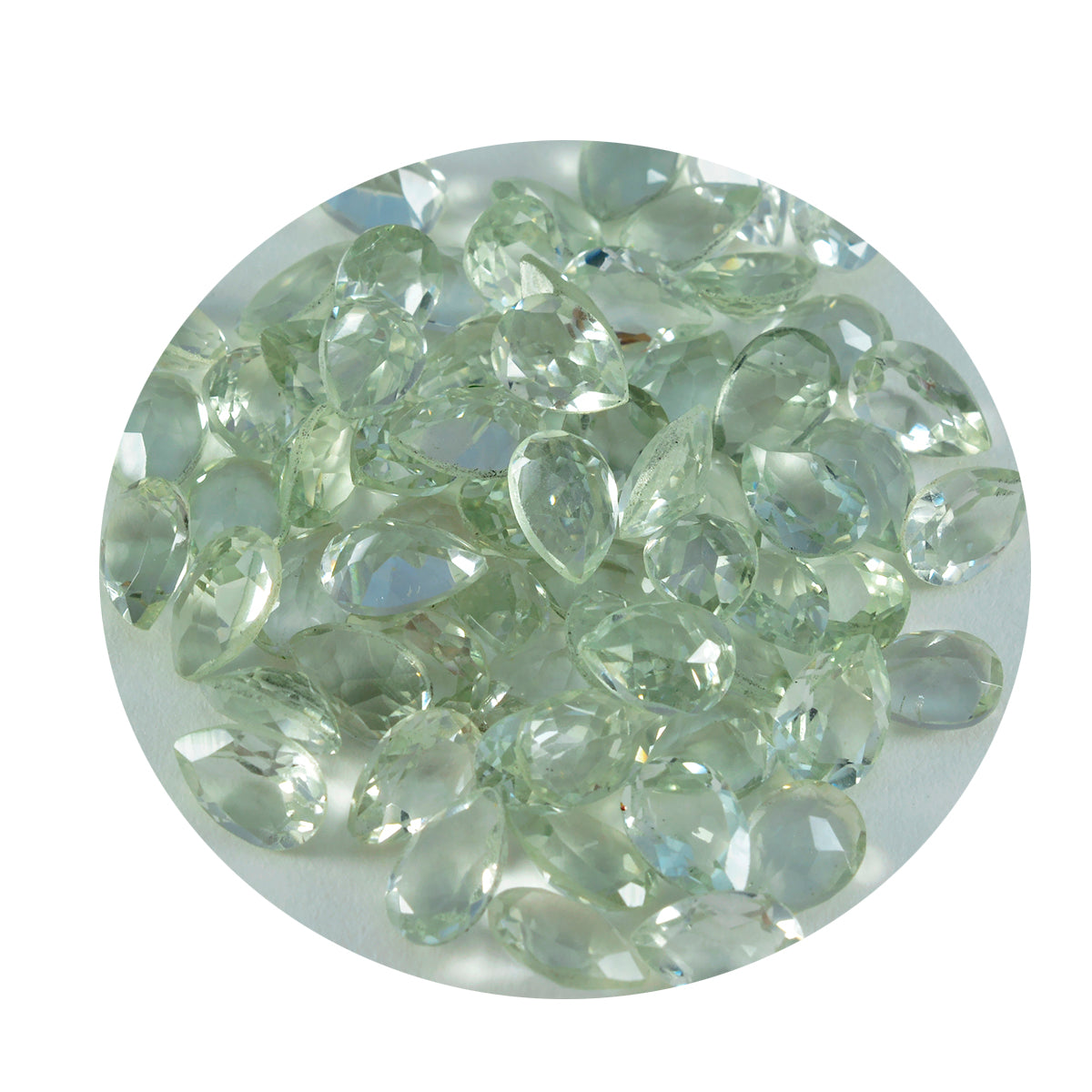 Green Amethyst 1PC Tiny 3x5 MM Pear Faceted Green Natural Semi Precious Gems