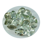 Green Amethyst 1PC Small 7x9 MM Pear Faceted Green Brilliant Semi Precious Loose Gems