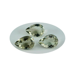 Green Amethyst 1PC Medium 8x10 MM Pear Faceted Green Polished Semi Precious Loose Gemstones