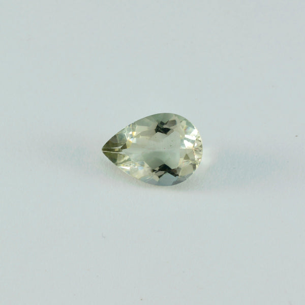 Green Amethyst 1PC Small 6x8 MM Pear Faceted Green Pure Semi Precious Loose Gemstones