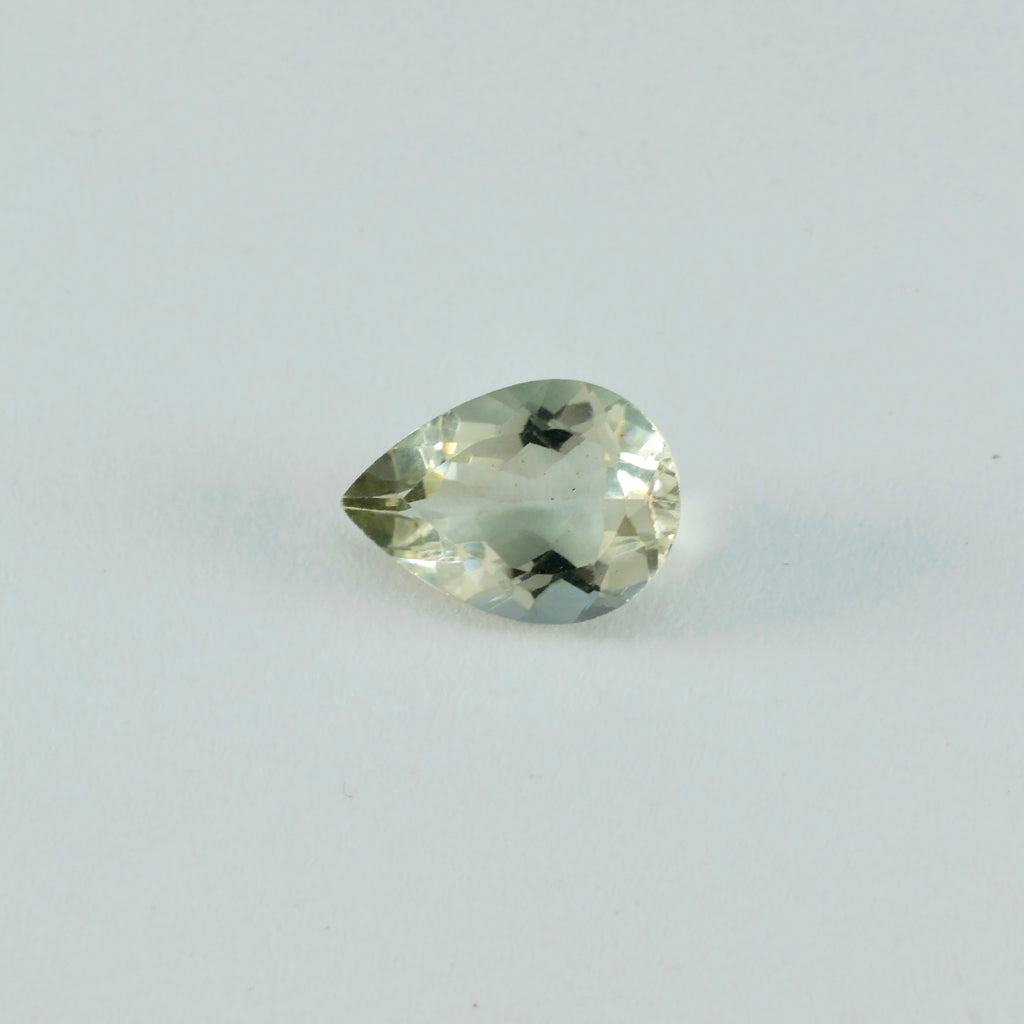 Green Amethyst 1PC Tiny 4x6 MM Pear Faceted Green Genuine Semi Precious Loose Gems