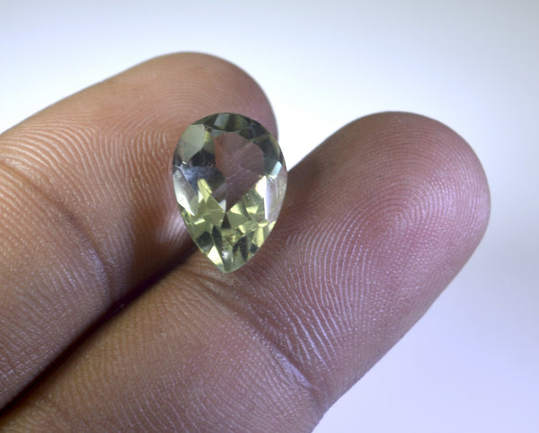 Green Amethyst 1PC Chunky 13x18 MM Pear Faceted Green High Quality Semi Precious Loose Gems