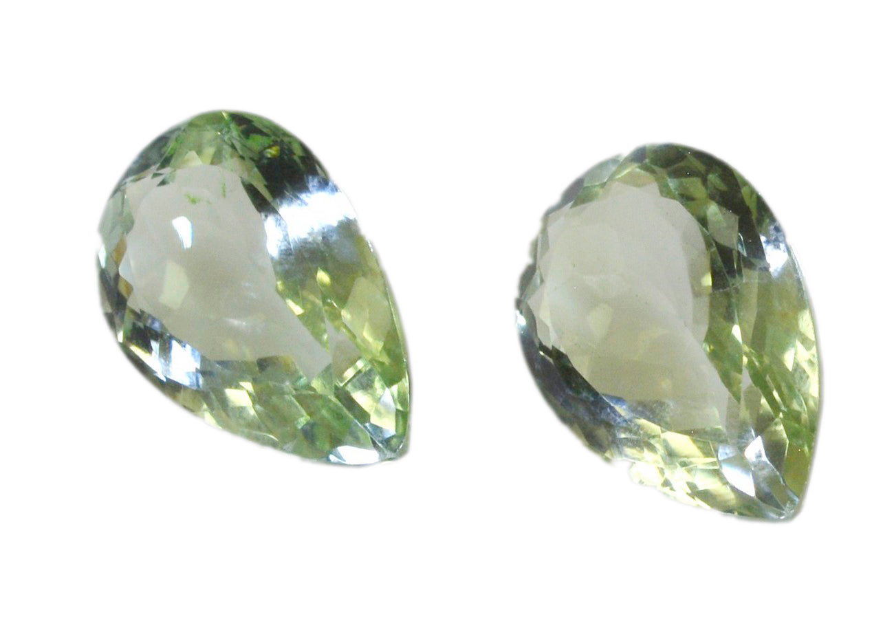 Green Amethyst 1PC Chunky 13x18 MM Pear Faceted Green High Quality Semi Precious Loose Gems