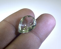 Green Amethyst 1PC Chunky 15x20 MM Pear Faceted Green Natural Semi Precious Loose Gemstone