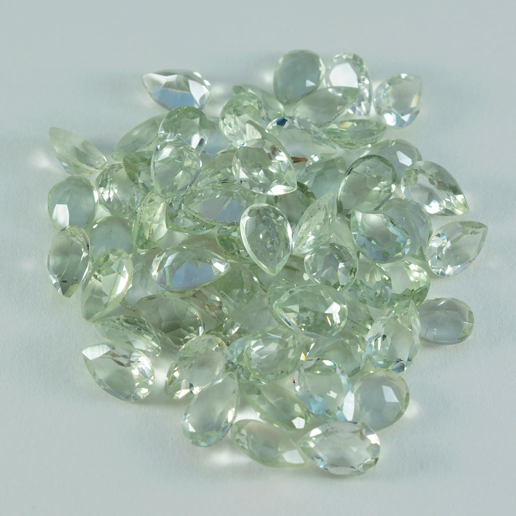 Green Amethyst 1PC Tiny 5x7 MM Pear Faceted Green Superior Semi Precious Loose Gemstone