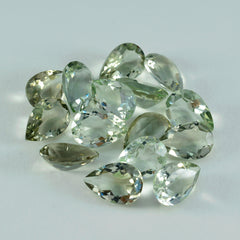 Green Amethyst 1PC Small 7x9 MM Pear Faceted Green Brilliant Semi Precious Loose Gems