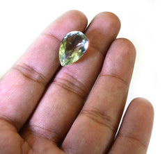 Green Amethyst 1PC Large 8x12 MM Pear Faceted Green Luster Semi Precious Loose Gems