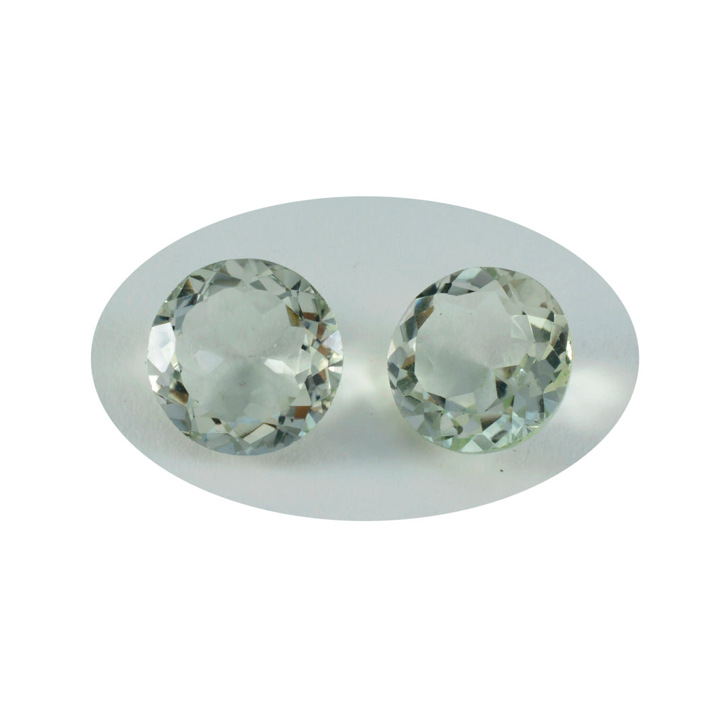 Green Amethyst 1PC Large 11x11 MM Round Faceted Green Fine Semi Precious Gems