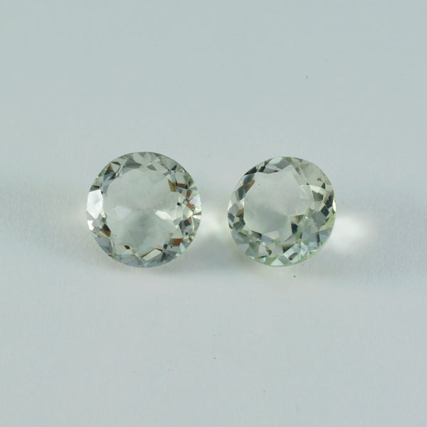 Green Amethyst 1PC Chunky 15x15 MM Round Faceted Green Superior Semi Precious Gems