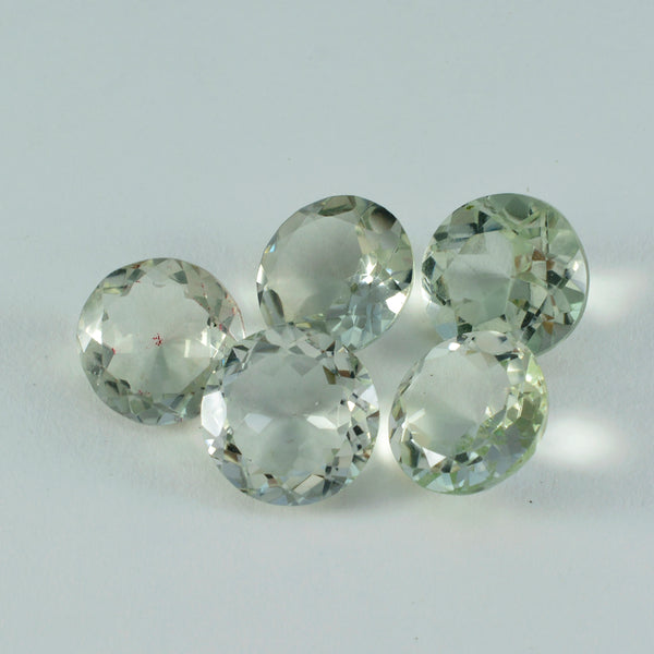 Green Amethyst 1PC Small 7x7 MM Round Faceted Green Splendid Semi Precious Gems