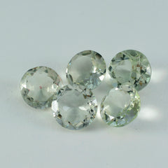 Green Amethyst 1PC Tiny 5x5 MM Round Faceted Green Sparkling Semi Precious Loose Gemstone